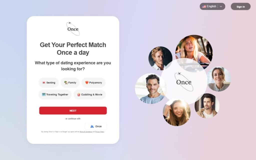 Review GetOnce.com landing page
