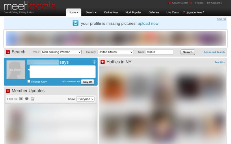 Review MeetLocals.com member area