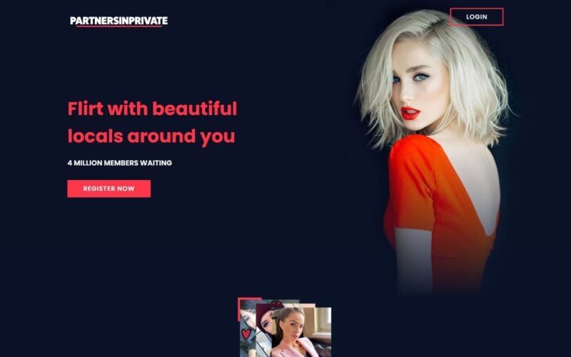 Review PartnersInPrivate.com landing page