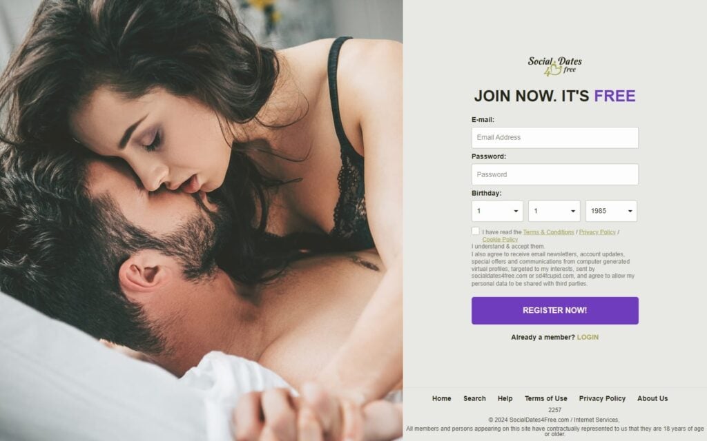 Review SocialDates4Free.com landing page