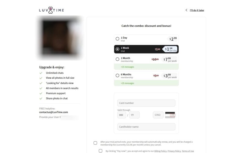 Review LuvTime.com costs