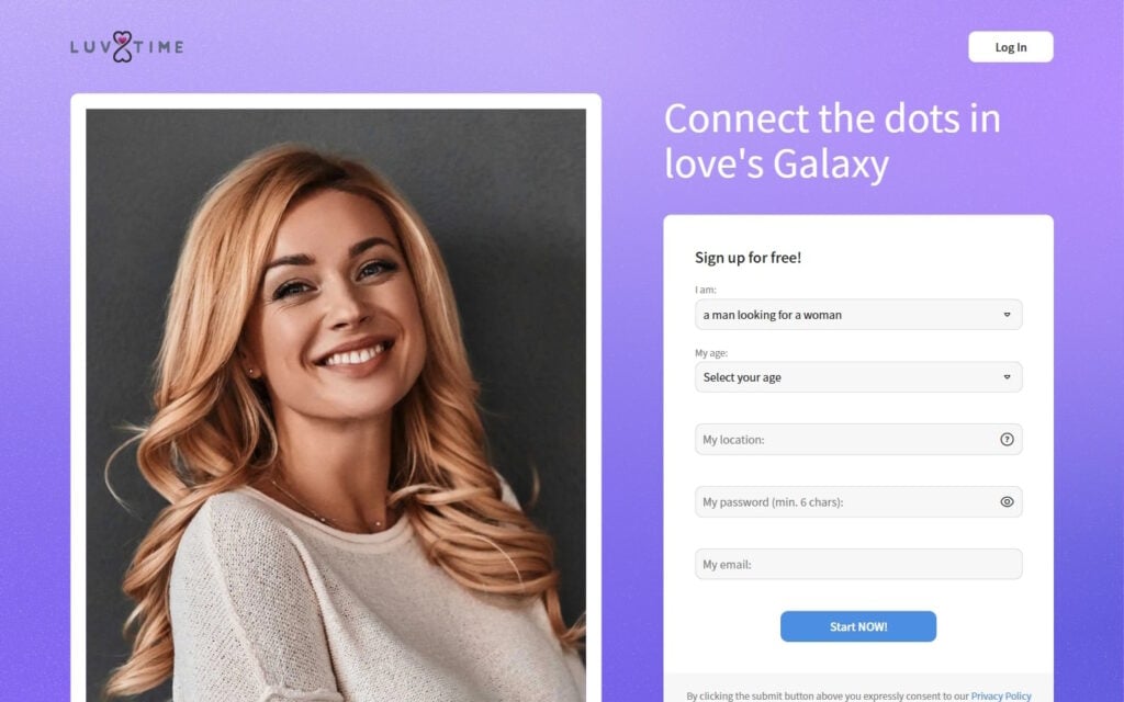 Review LuvTime.com landing page