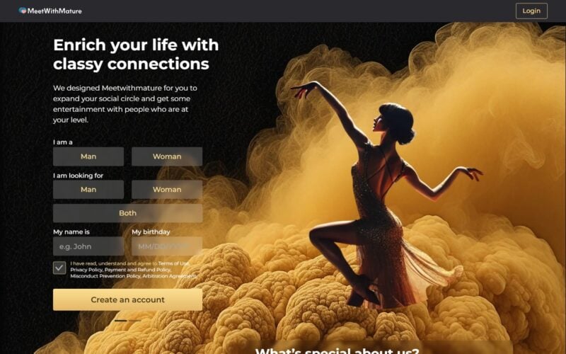 Review MeetWithMature.com landing page