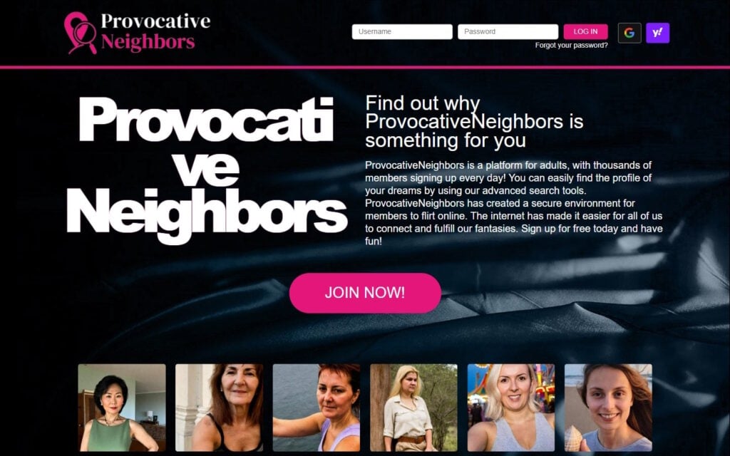 Review ProvocativeNeighbors.com landing page