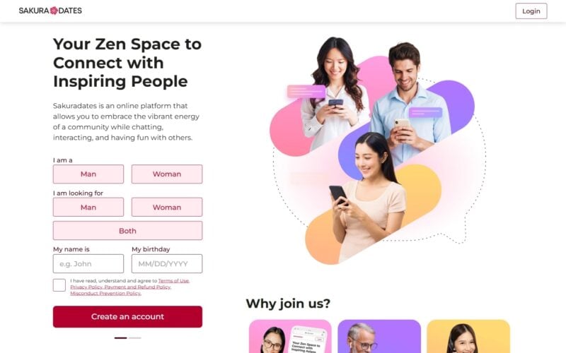 Review SakuraDates.com landing page