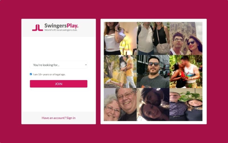 Review SwingersPlay.com landing page
