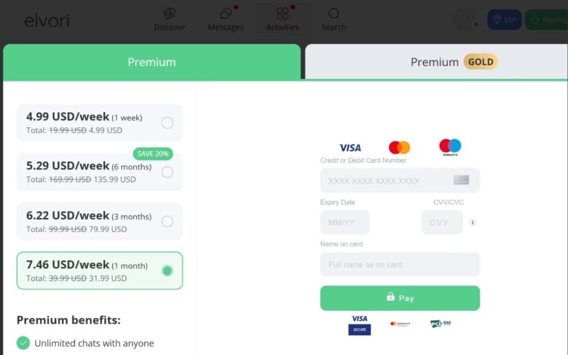Review Elvori.com premium subscription