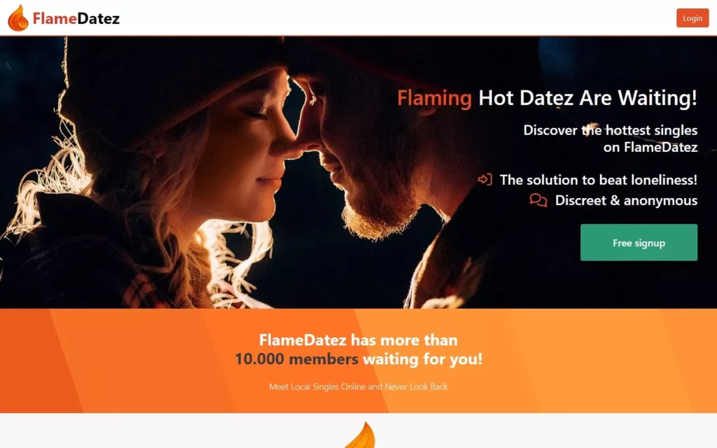 Review FlameDatez.net landing page
