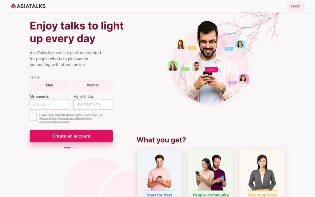 Review AsiaTalks.com landing page