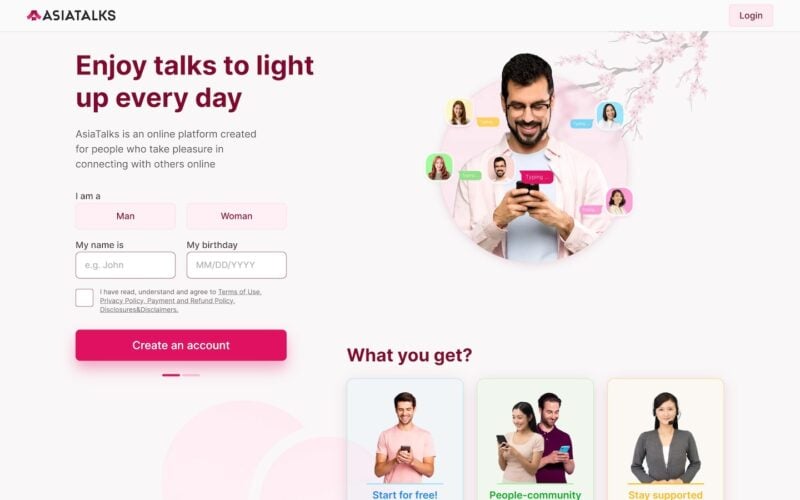 Review AsiaTalks.com landing page