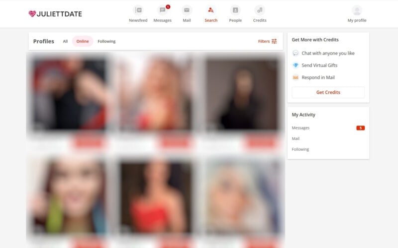 Review JuliettDate.com member area