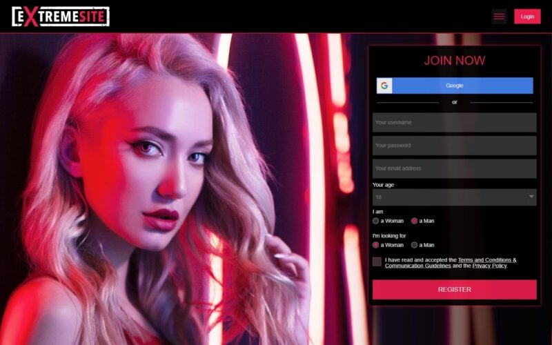 Review ExtremeSite.com landing page