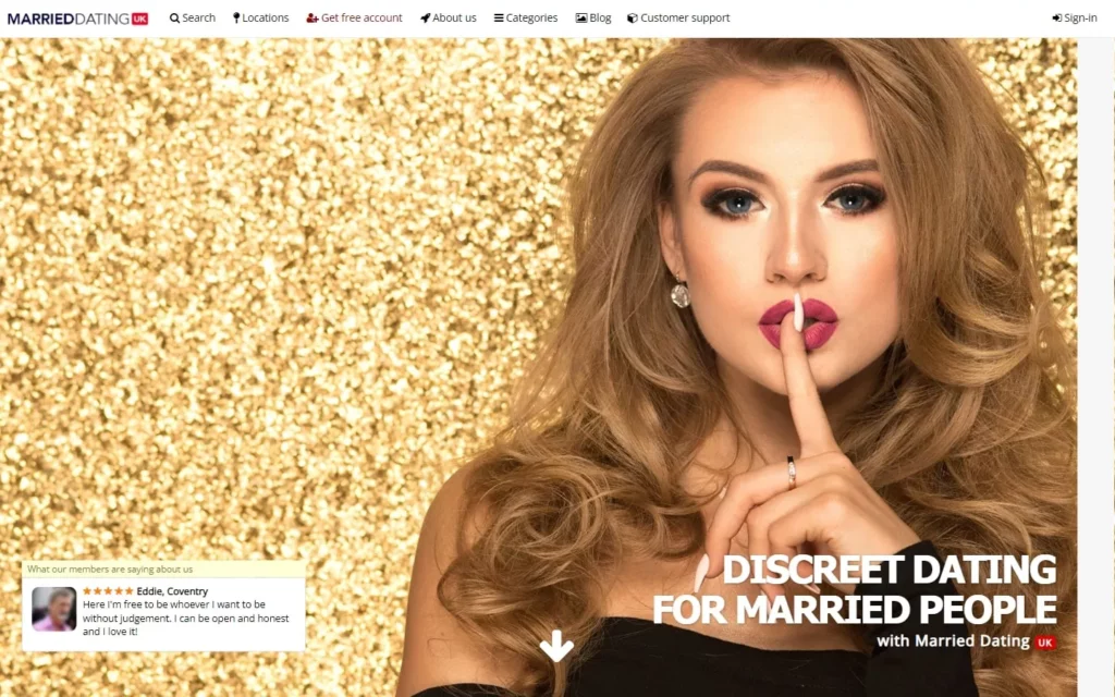 Review MarriedDatingUK.com landing page