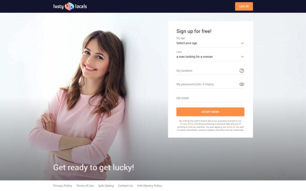 LustyLocals.com landing page