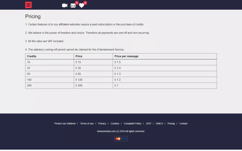 Review HoneyNearby.com costs
