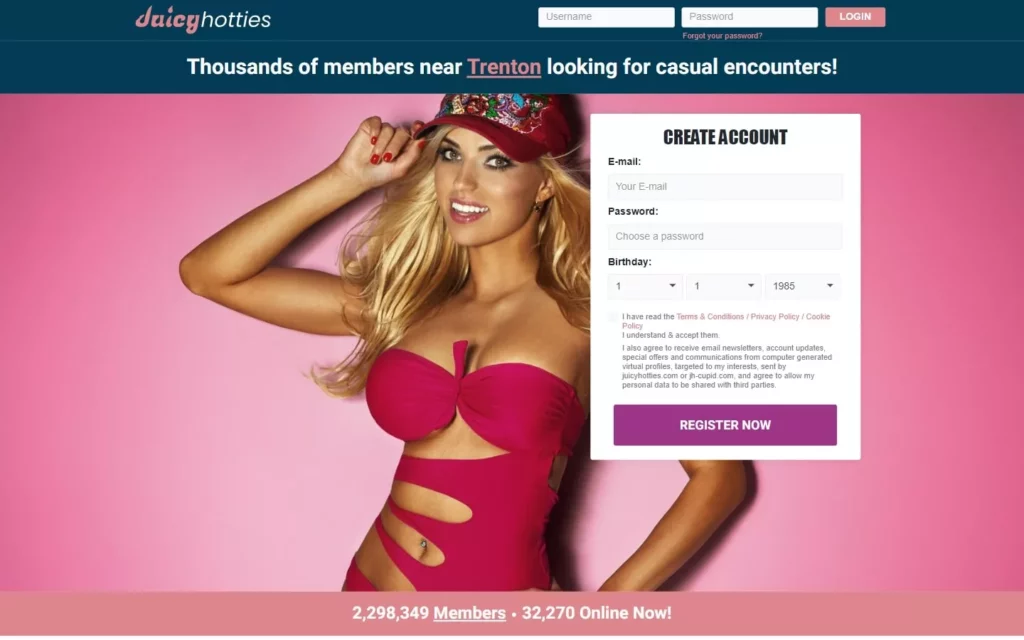 Review JuicyHotties.com landing page