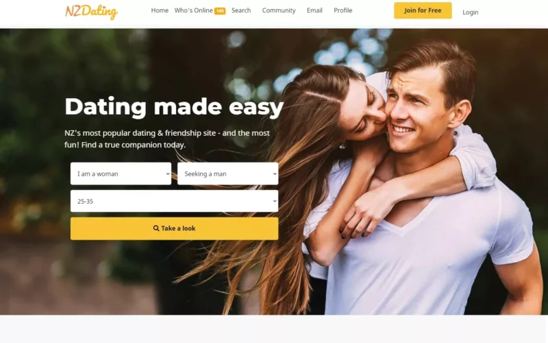 Review NZDating.com landing page