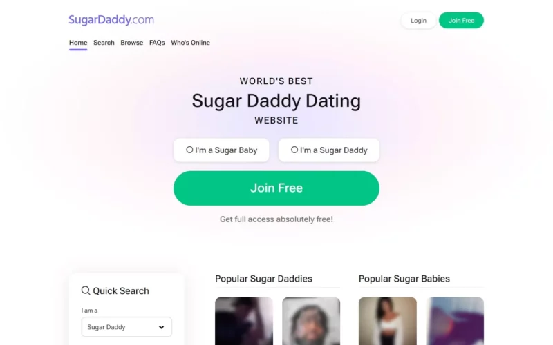 Review SugarDaddy.com landing page