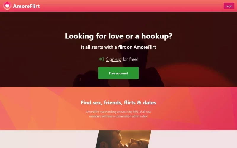Review AmoreFlirt.com landing page