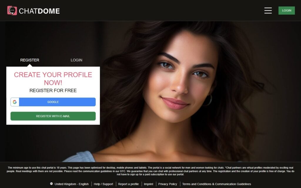 Review ChatDome.com landing page