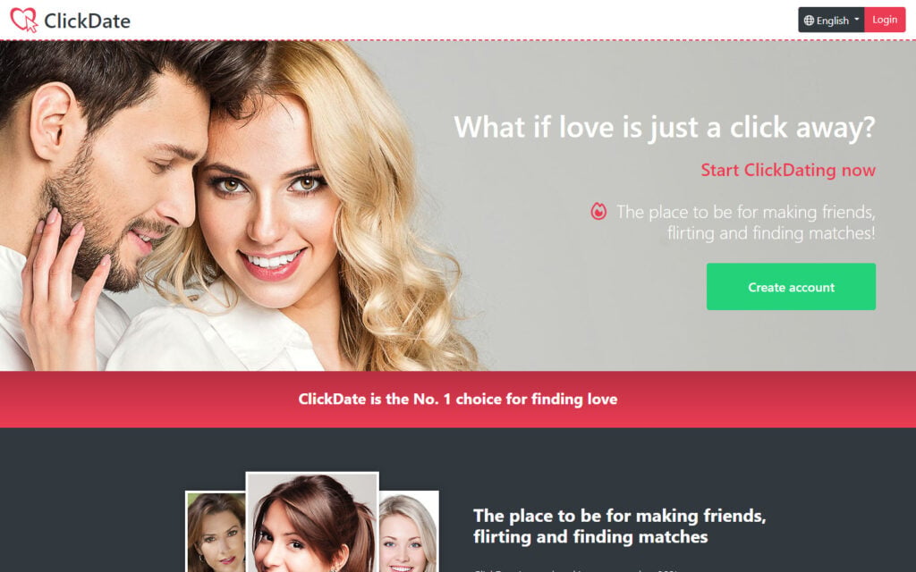 Review ClickDate.net landing page