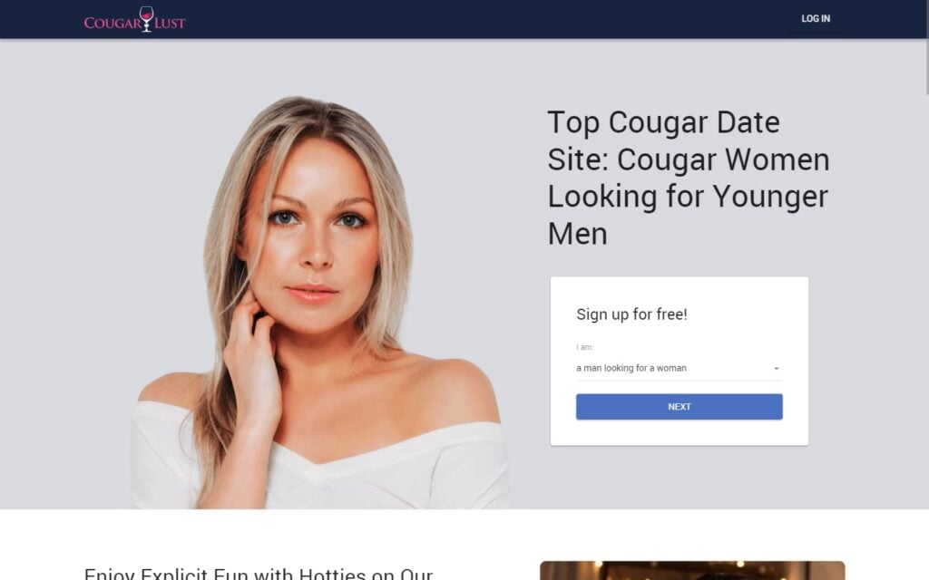Review CougarLust.com landing page