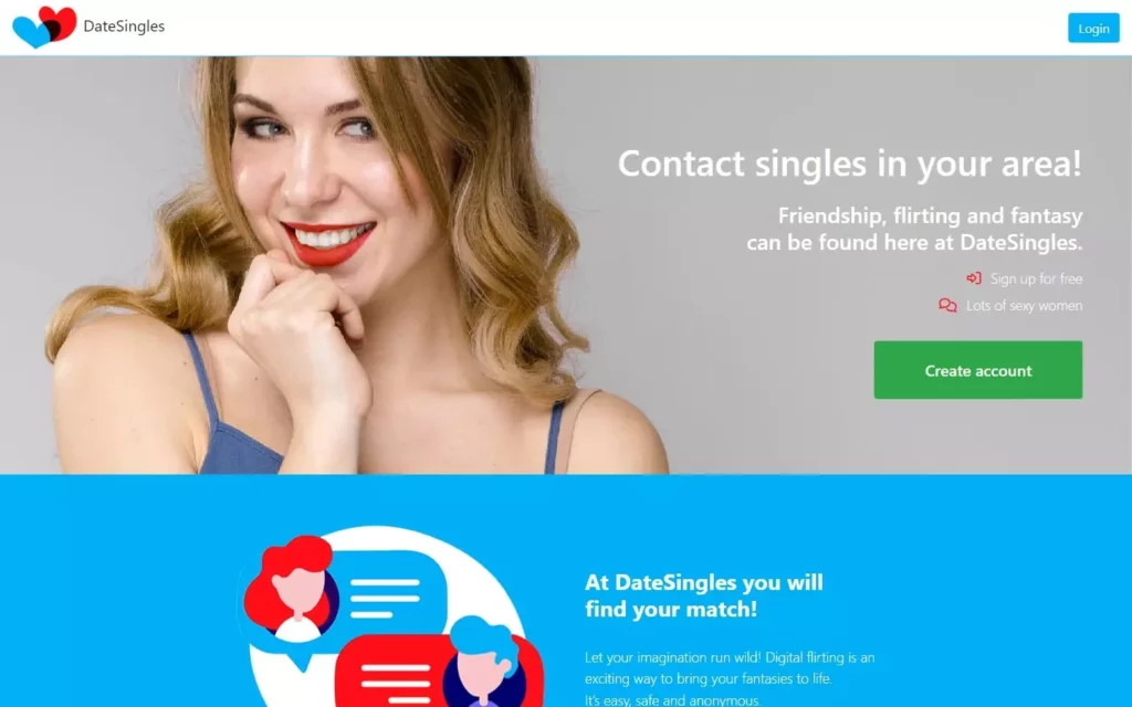 Review DateSingles.net landing page