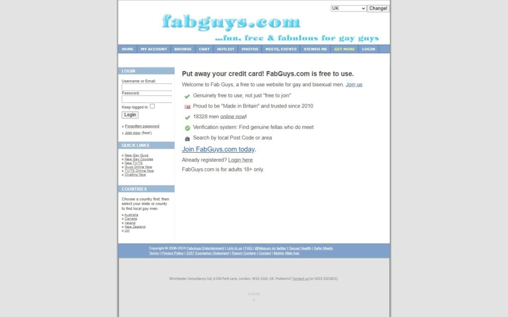 Review FabGuys.com landing page