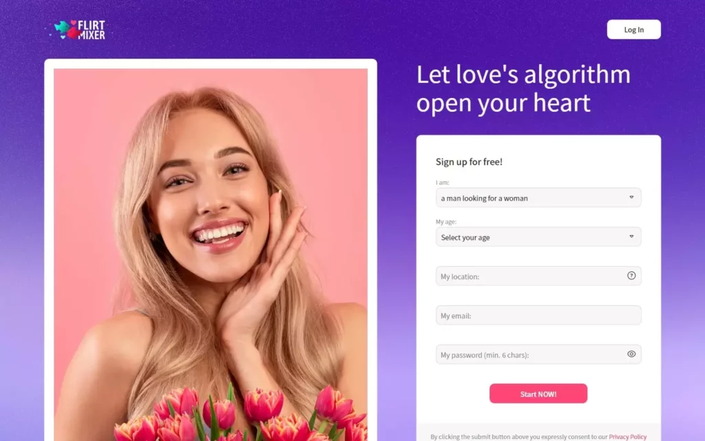 Review FlirtMixer.com landing page