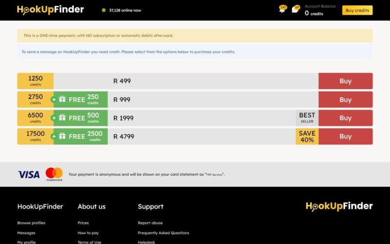 Review HookupFinder.co.za costs