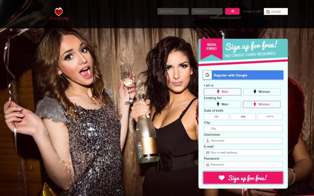 Review ShagCity.co.uk landing page