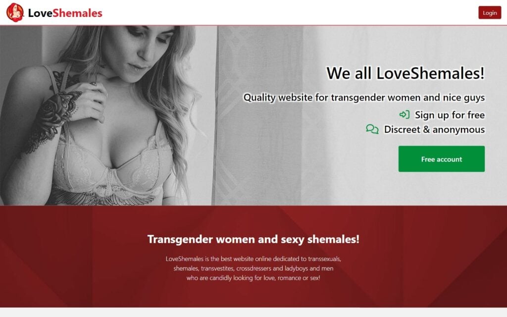 Review LoveShemales.net landing page