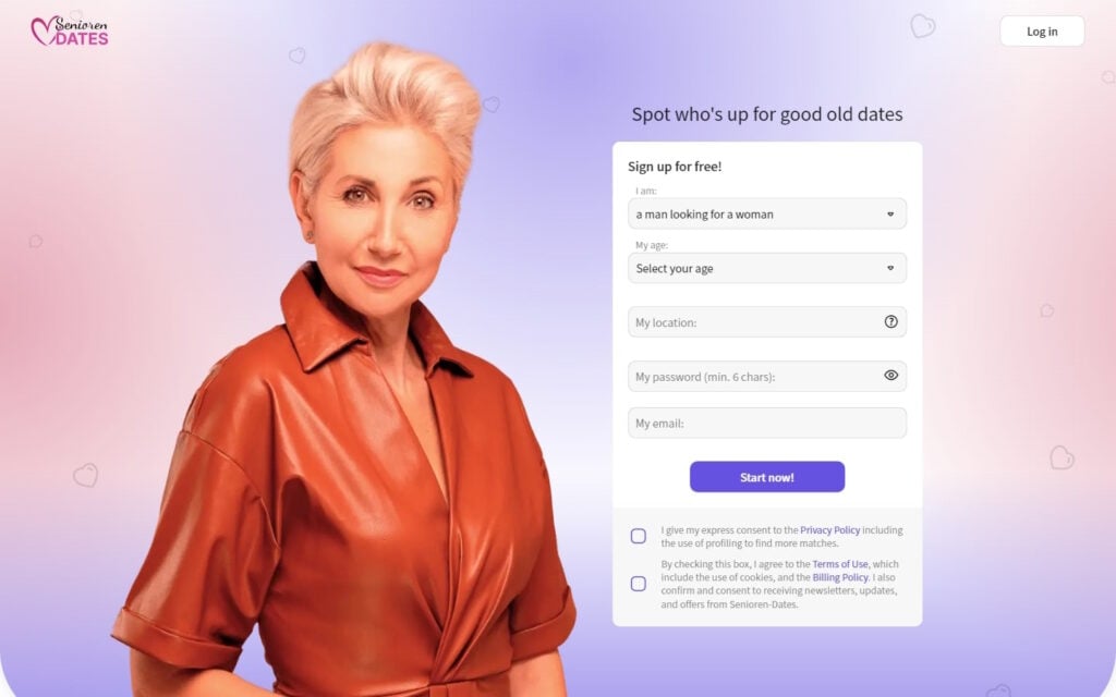 Review Senioren-Dates.com landing page