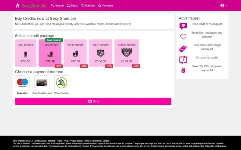 Review SexyShemale.co.uk costs