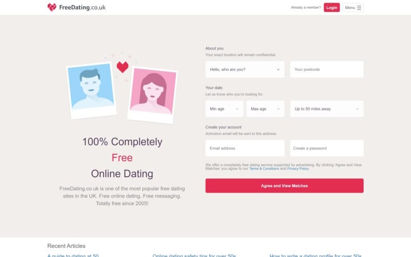 FreeDating.co.uk landing