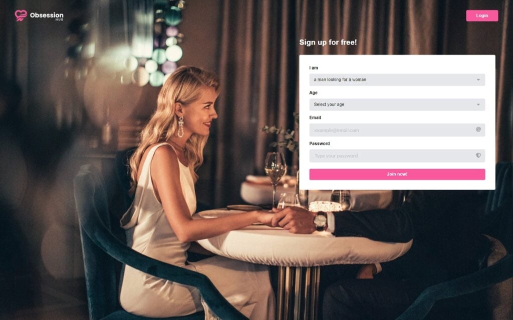 ObsessionHub.com landing page