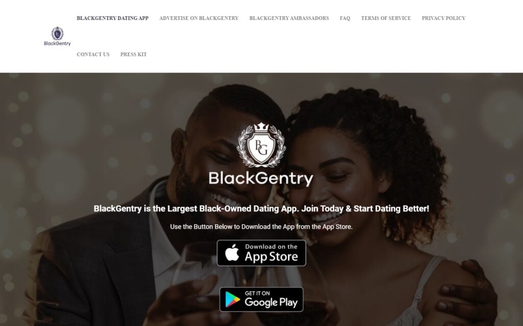Review BlackGentryApp.com landing page