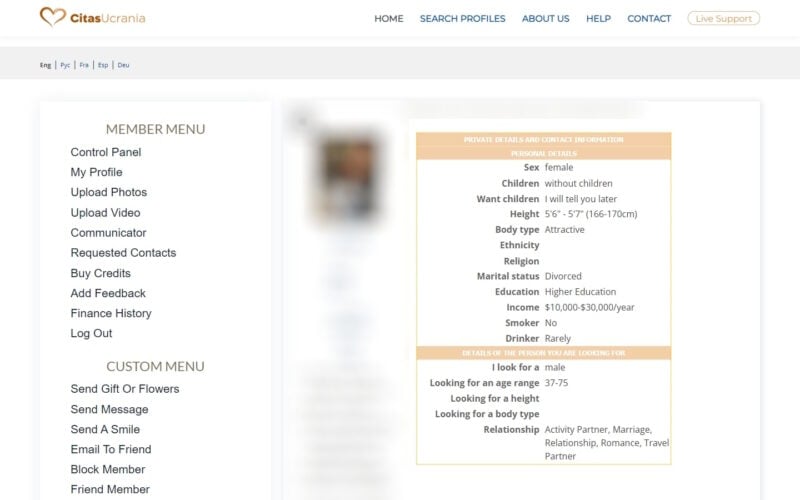 Review CitasUcrania.com member area