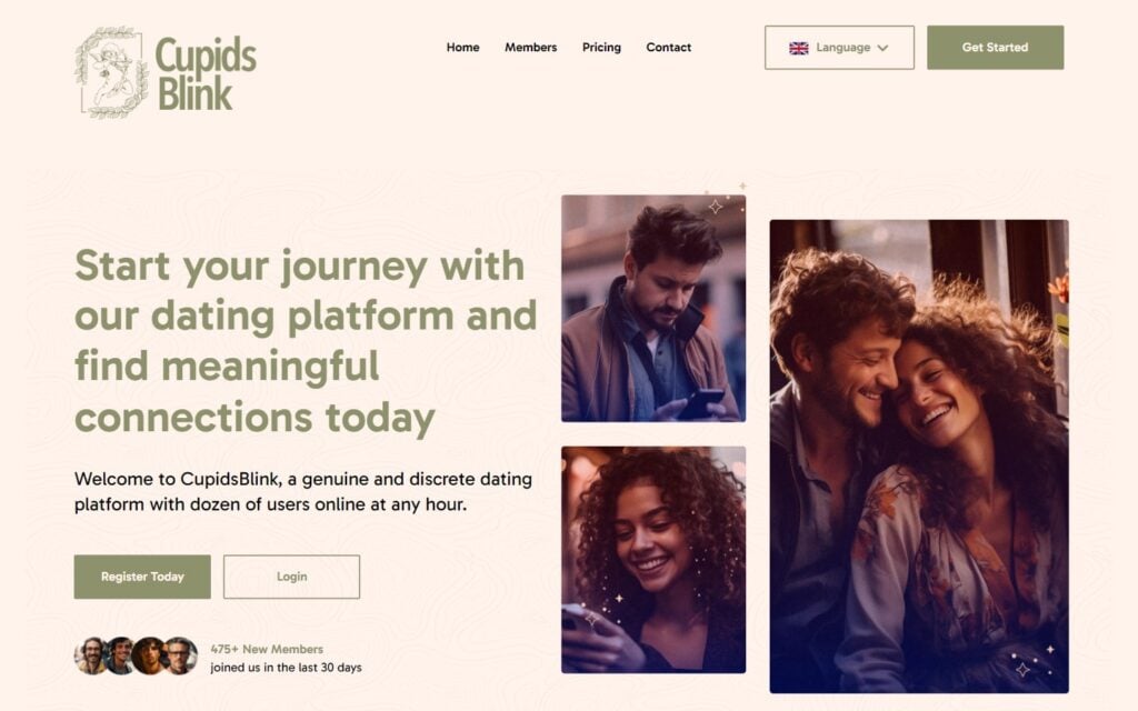 Review CupidsBlink.com landing page