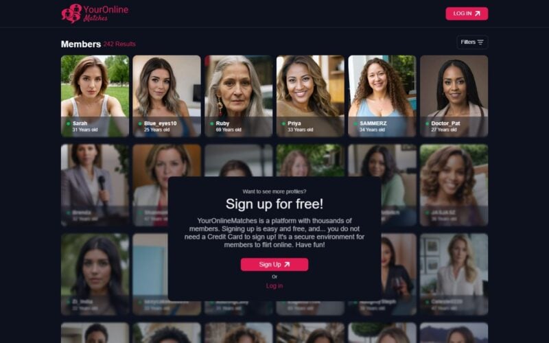 Review YourOnlineMatches.com landing page