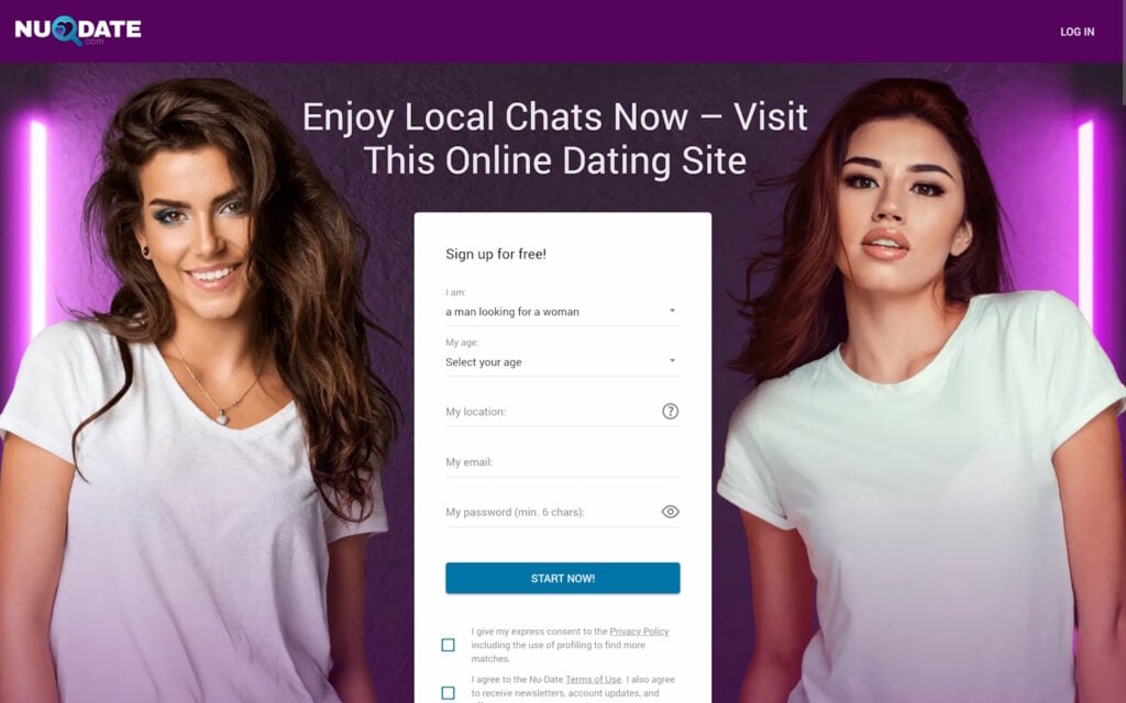 Nu-Date.com landing page