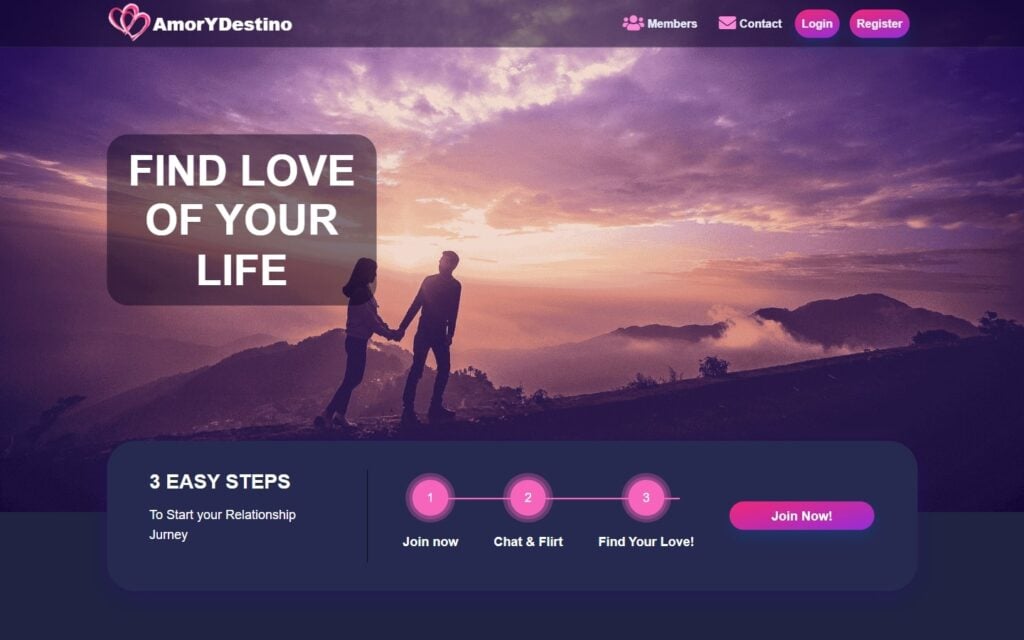 Review AmoryDestino.com landing page