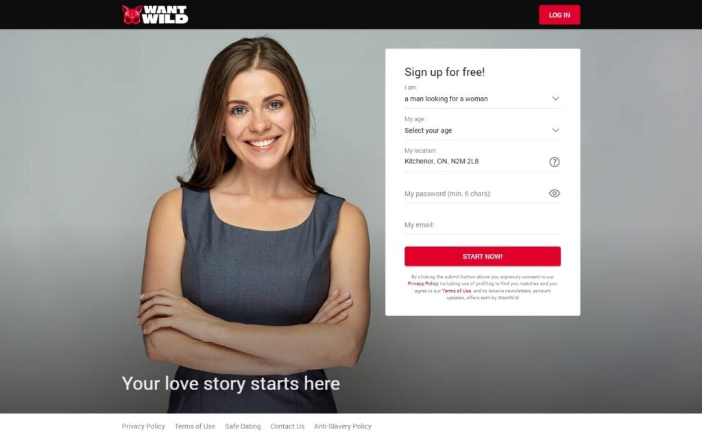 Review WantWild.com landing page