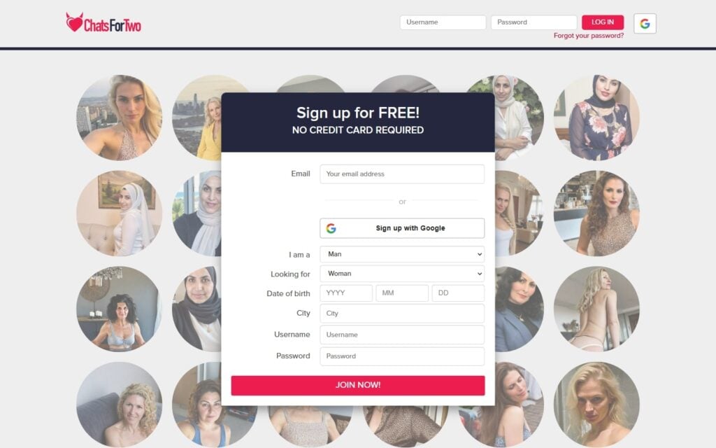 Review ChatsForTwo.com landing page