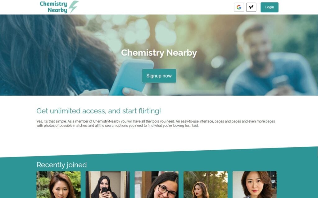Review ChemistryNearby.com landing page