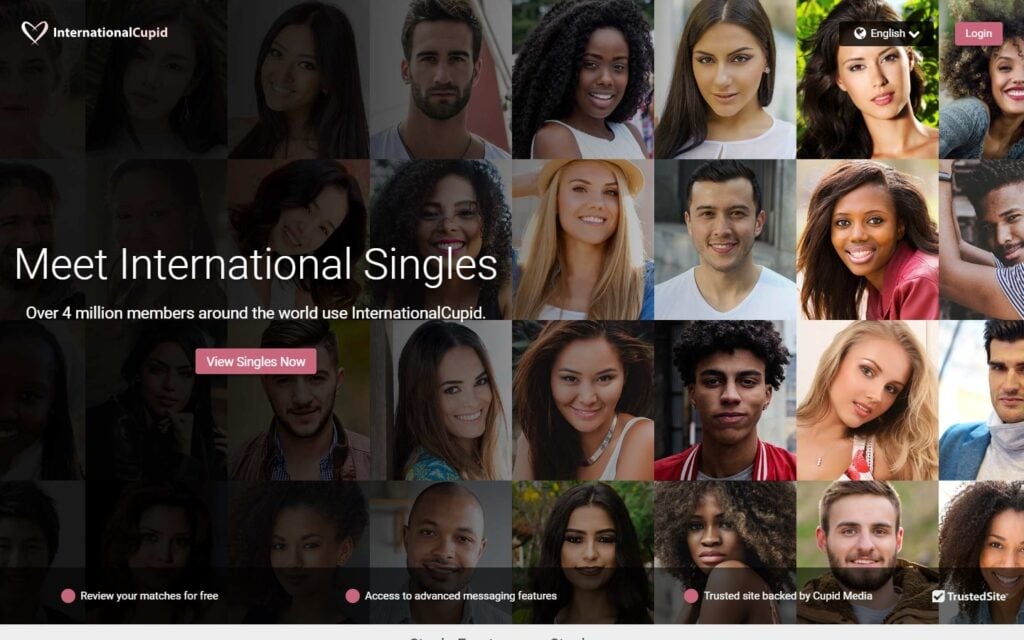 Review InternationalCupid.com landing page