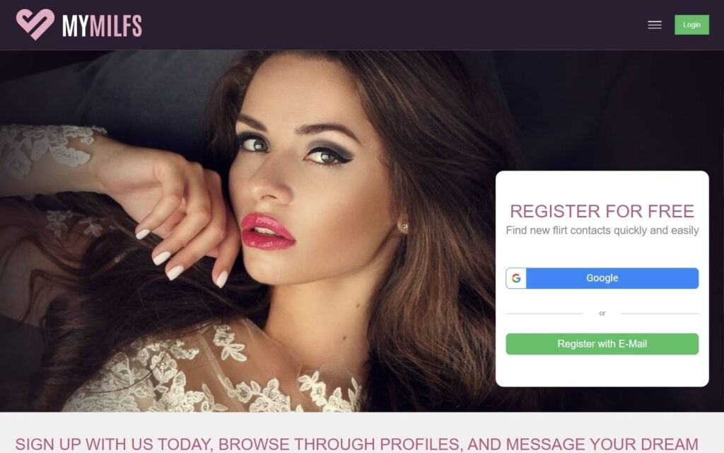 Review MyMilfs.com landing page