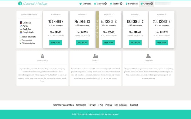 Review DiscreetHookups.co.uk costs
