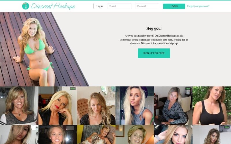 Review DiscreetHookups.co.uk landing page