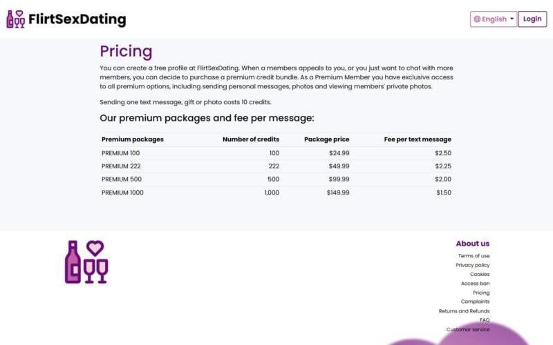 Review FlirtSexDating.com costs
